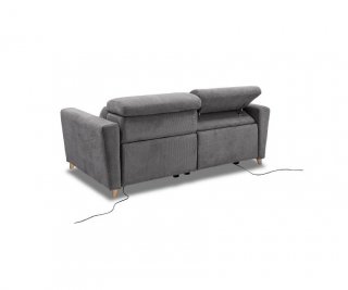 Canapé 3 places 2 relax électrique WAGRAM avec système zéro wall gris cendré